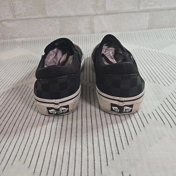 VANS Gray & Black Classic Checkerboard Slip on Sneakers Women's 7.5 Men's 6 - Picture 6 of 12